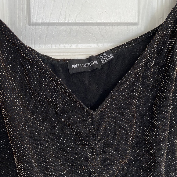 ***FREE w/purchase from my closet. Pretty little thing ruched gold shimmer dress - Picture 2 of 7